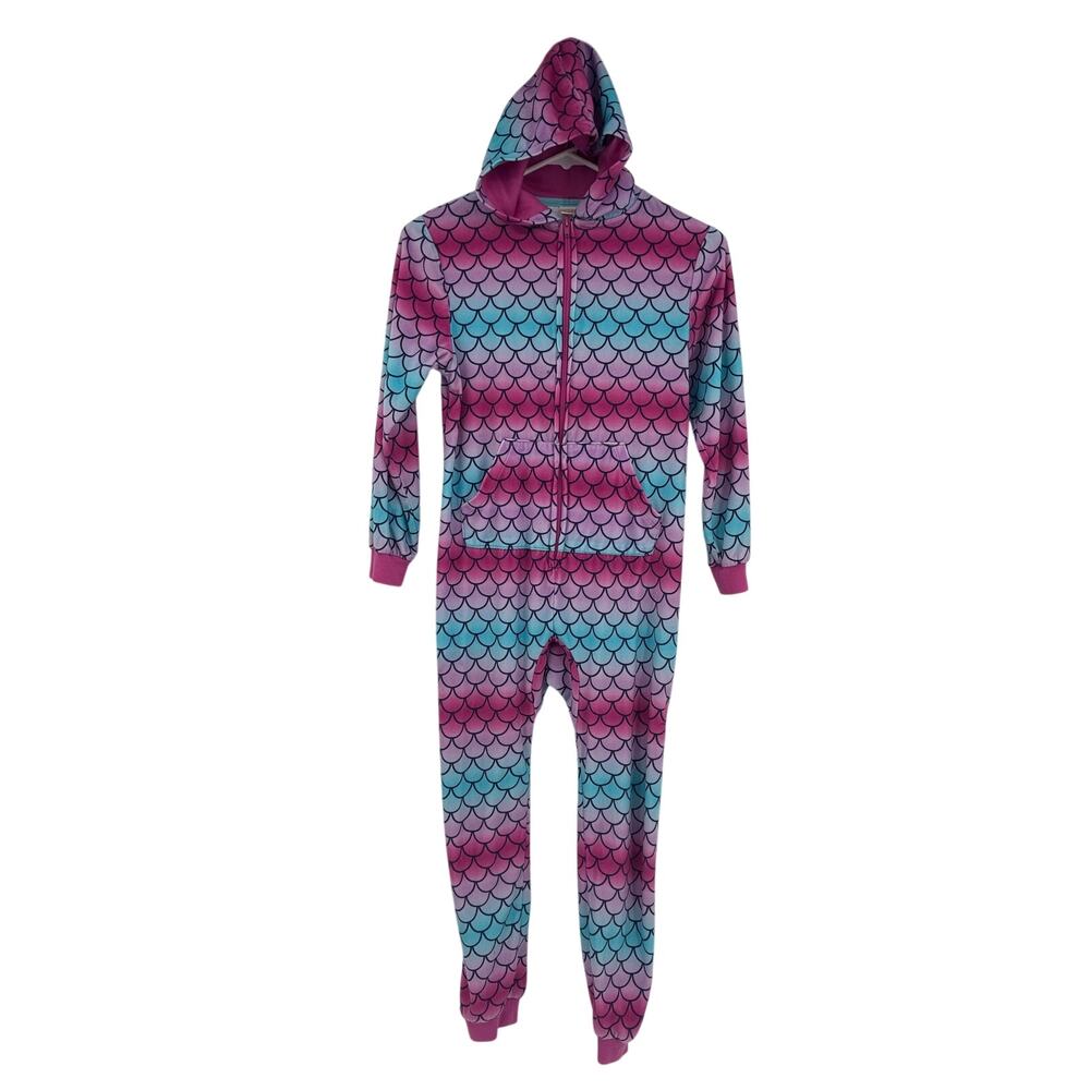 Cat & Jack Sleepwear Purple Blue Mermaid Unionsuit Jumpsuit M 7/8